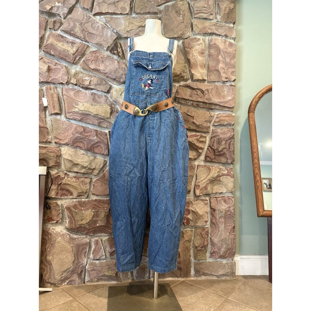Rare Vintage Disney Mickey Mouse overalls Size 22 /XL wide leg vintage see notes
